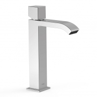 High spout faucet with square handle chrome