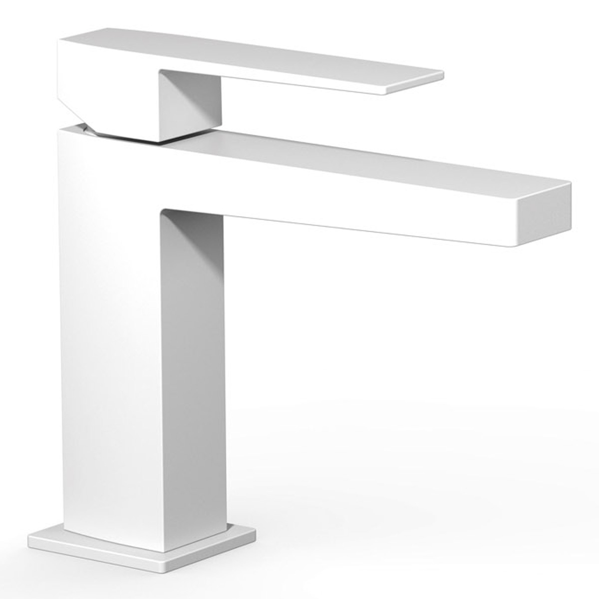 Slim Exclusive matte white single-lever tap with handle
