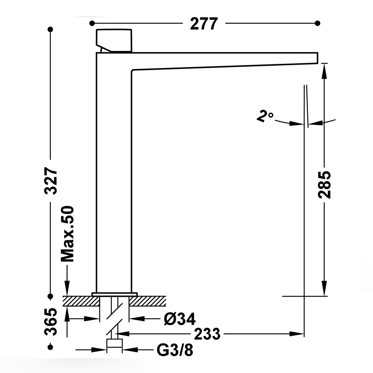 XXL Slim Exclusive single-lever faucet