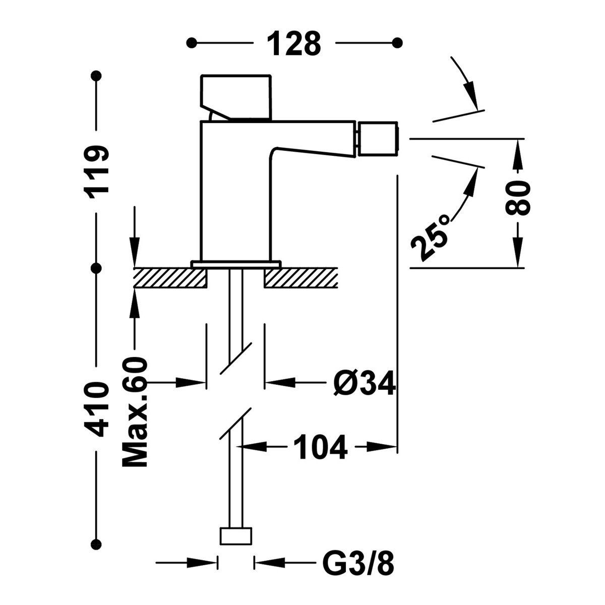 Slim Exclusive Bidet-Wasserhahn
