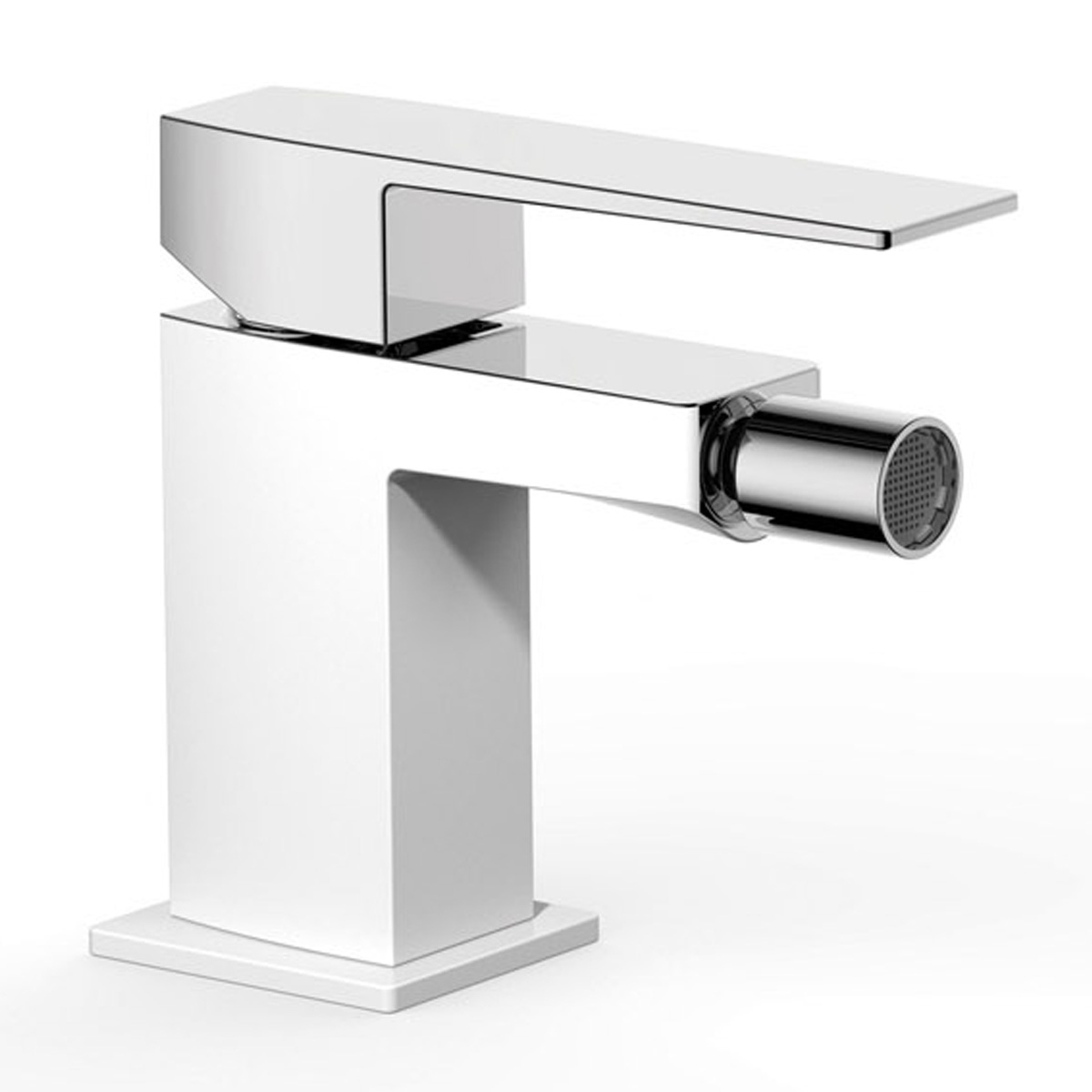 Schlanker exklusiver weiß-chromiger Bidet-Wasserhahn mit Griff