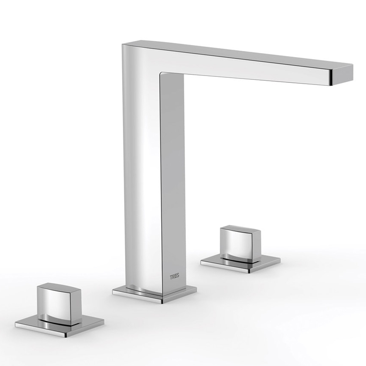 Slim Exclusive Chrom-Zweihebel-Wasserhahn für das Waschbecken