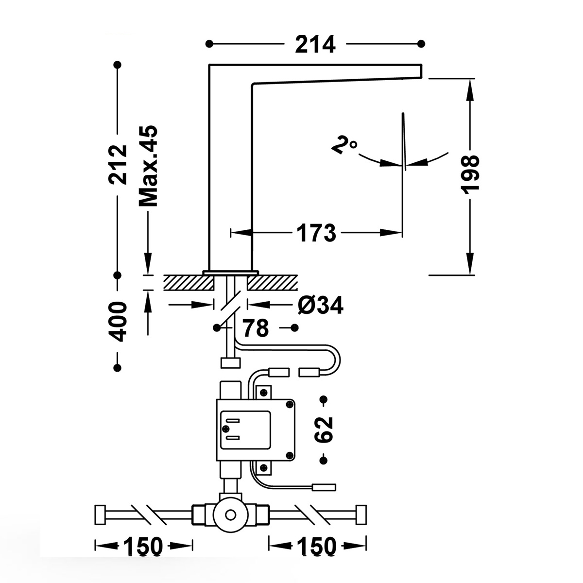 Slim Exclusive 1 robinet électrique à 1 eau
