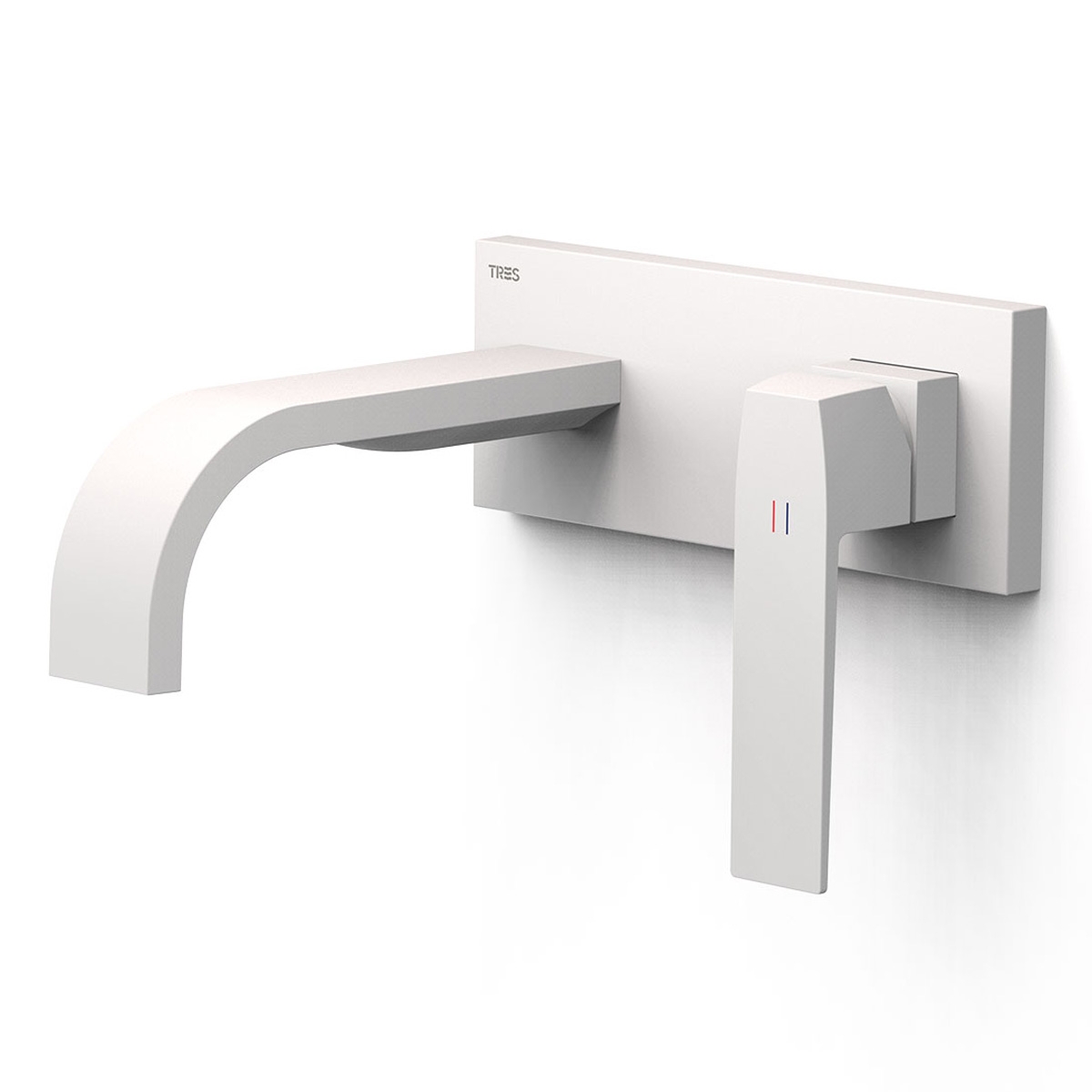 Robinet encastrable 1 pièce bec incurvé Slim Exclusive blanc mat