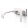 1-piece built-in faucet long curved spout Slim Exclusive matte white