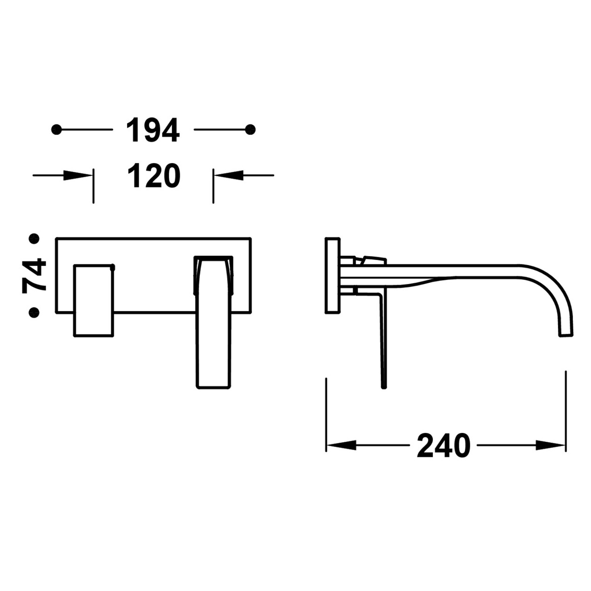 Slim Exclusive 1 pièce long bec incurvé robinet intégré