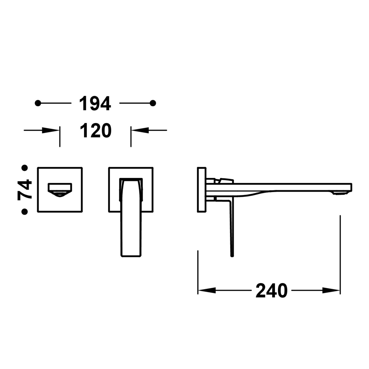 Slim Exclusive Langausguss eingebauter Wasserhahn