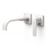 Slim Exclusive matte white built-in faucet with long curved spout