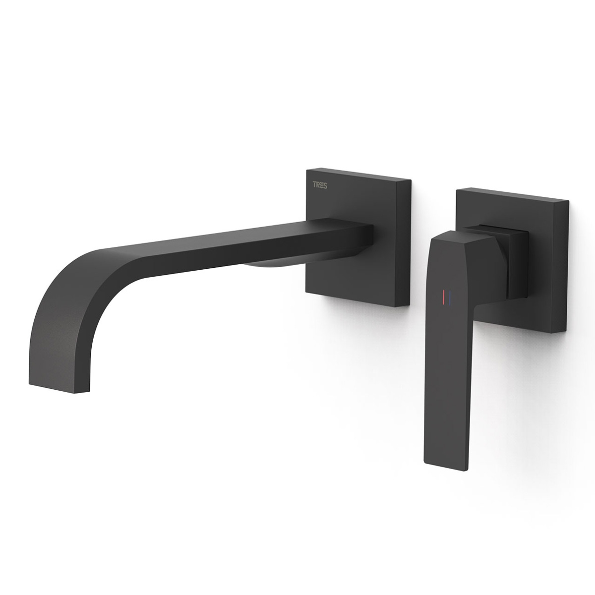 Grifo empotrado con caño curvo largo Slim Exclusive negro mate