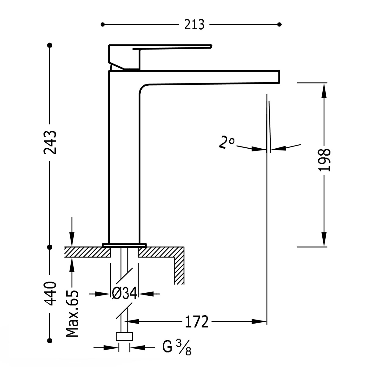 Torneira de alavanca única de alta classe