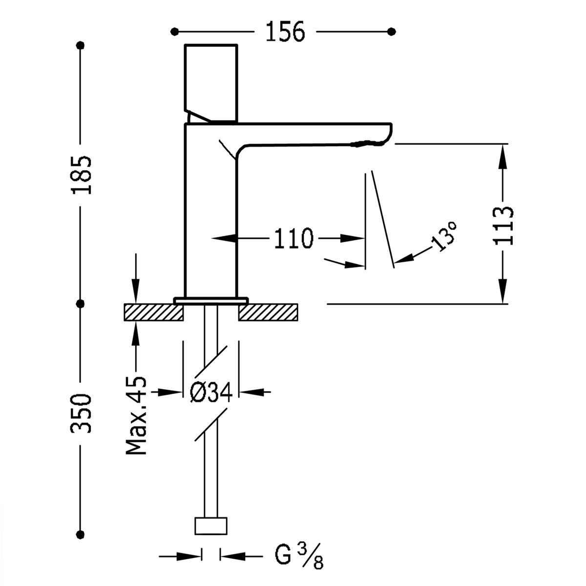 Flacher Ausguss-Tap Max
