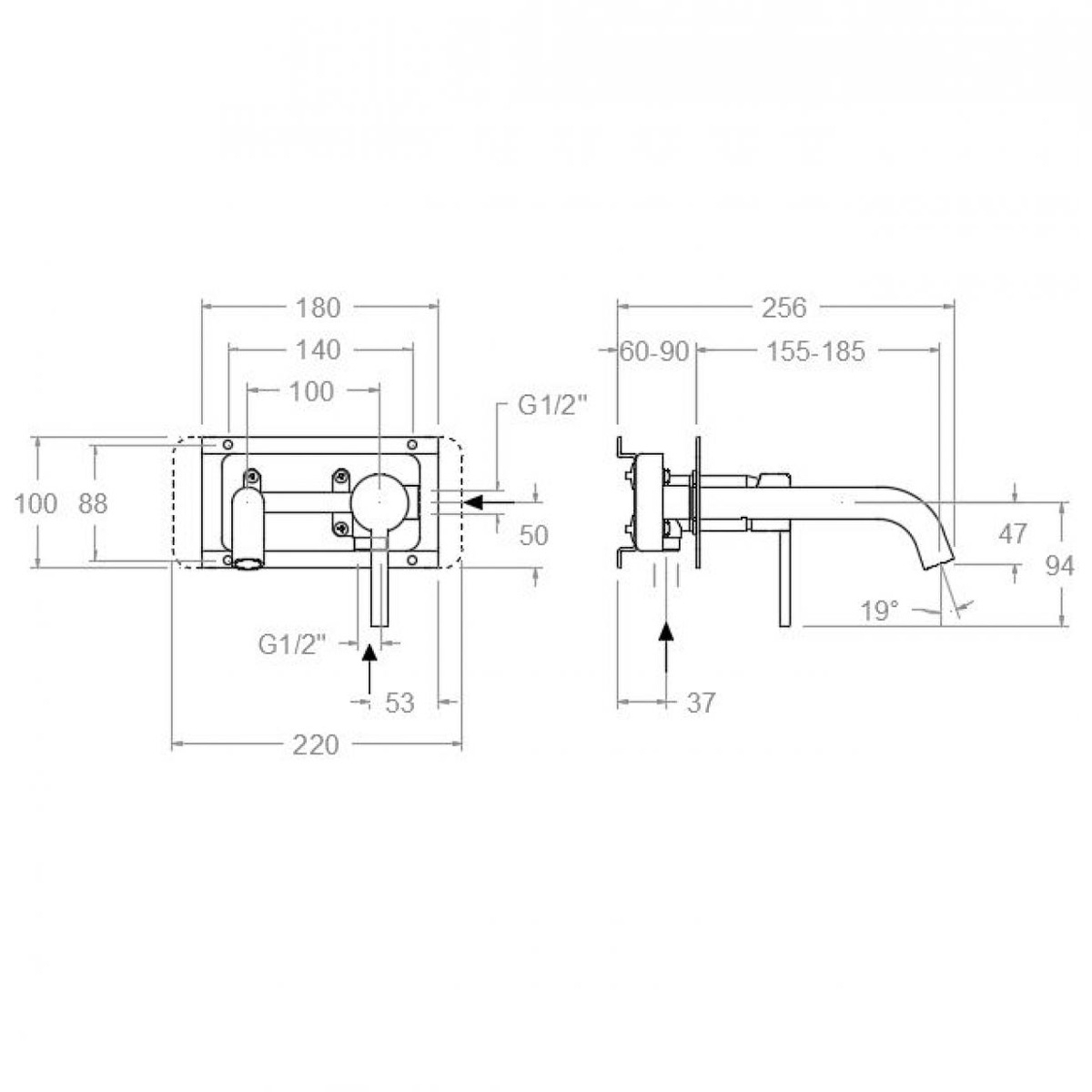 Robinet d’évier monobloc encastrable Drako
