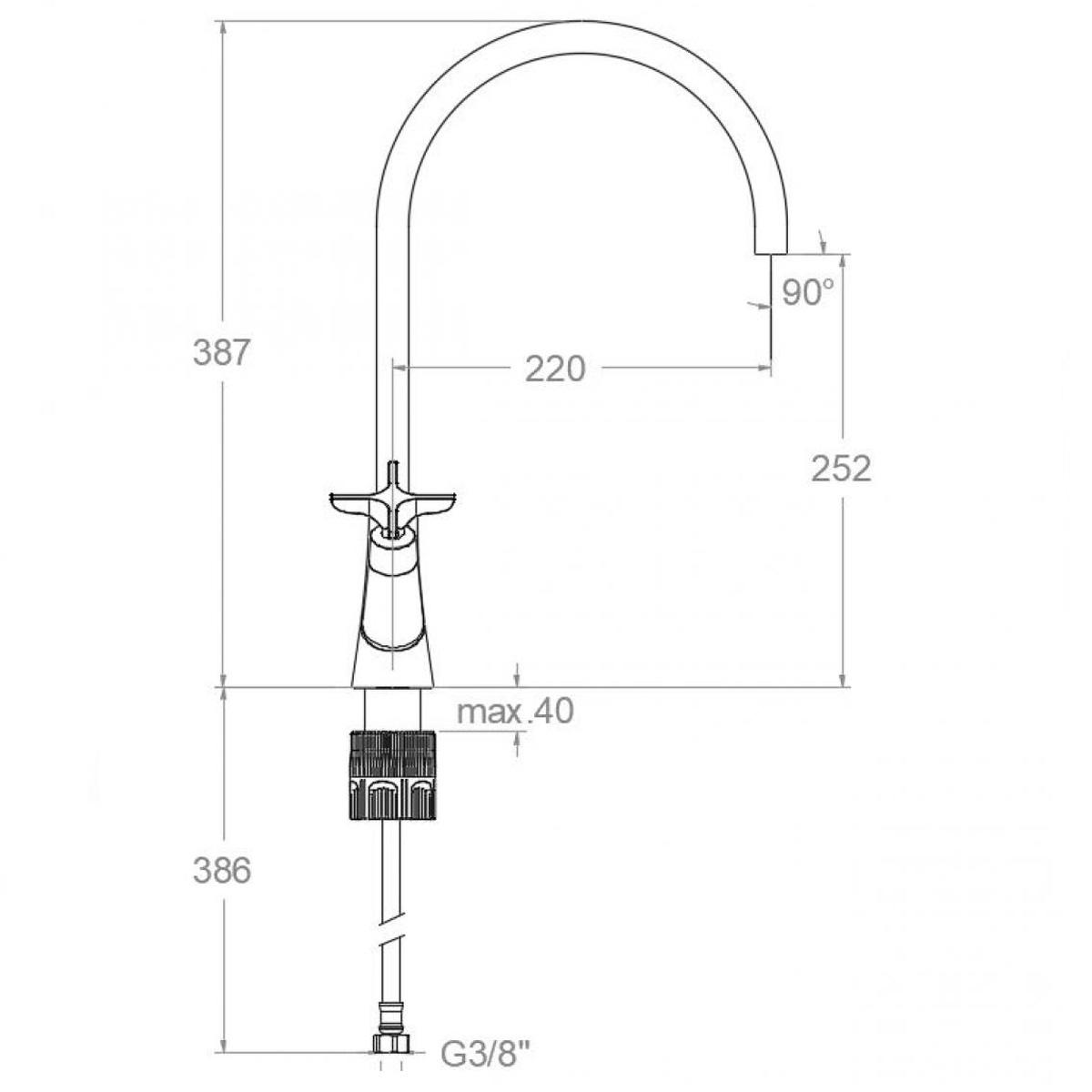 Grifo bimando cocina Adagio
