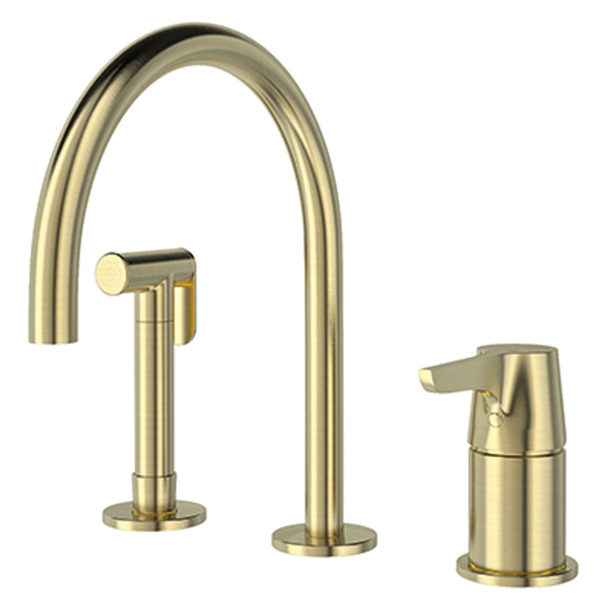 Adagio torneira de prateleira de ouro escovado com chuveiro para cozinha