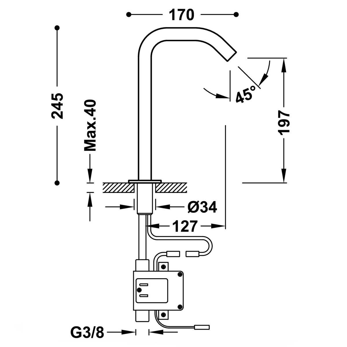 Electronic Tap 1 High Water For Electronic Basin