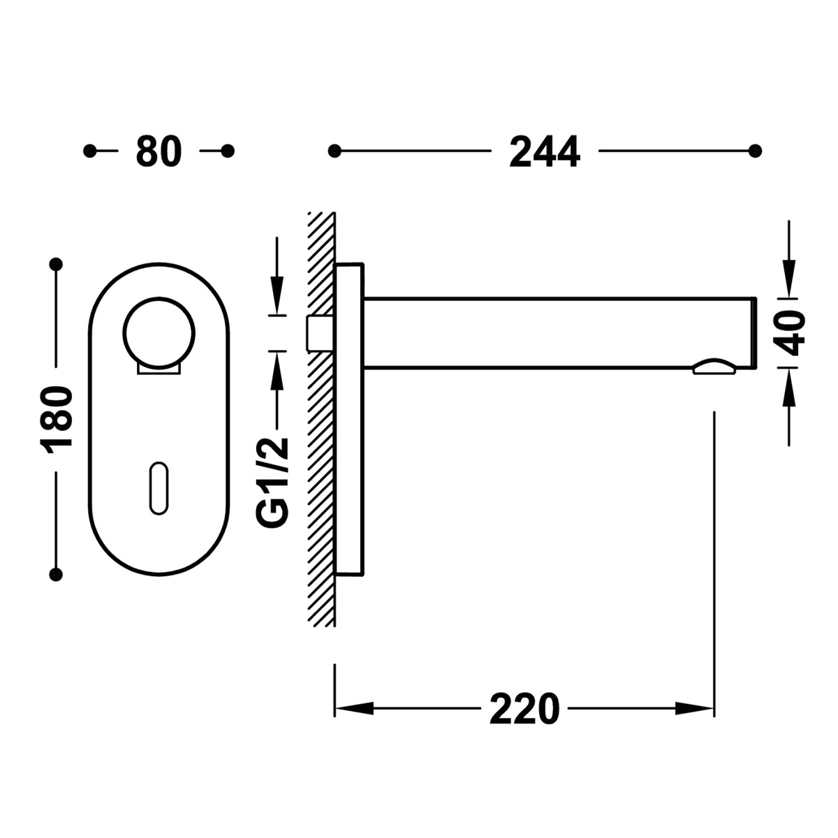 Wall-mounted electronic faucet 1 water for electronic sink