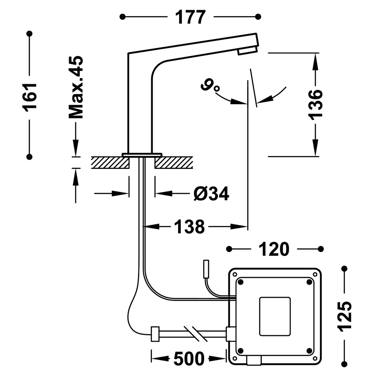 Robinet électronique 1 eau pour bassin électronique