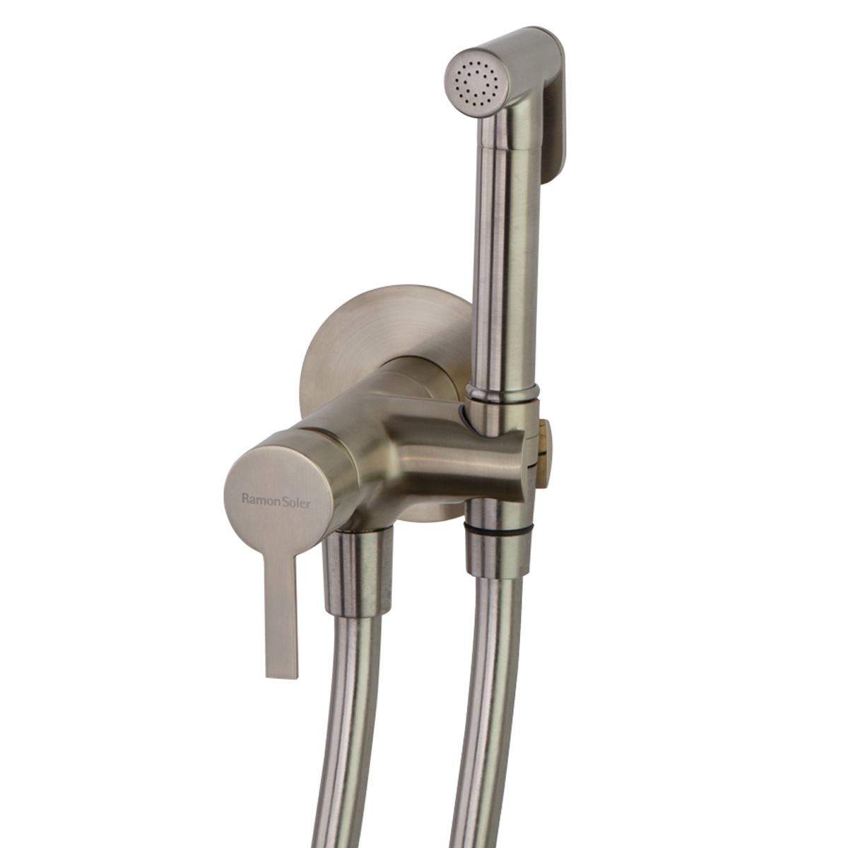 Faucet With Shower and Double Closure For WC Toilet Magnet brushed nickel