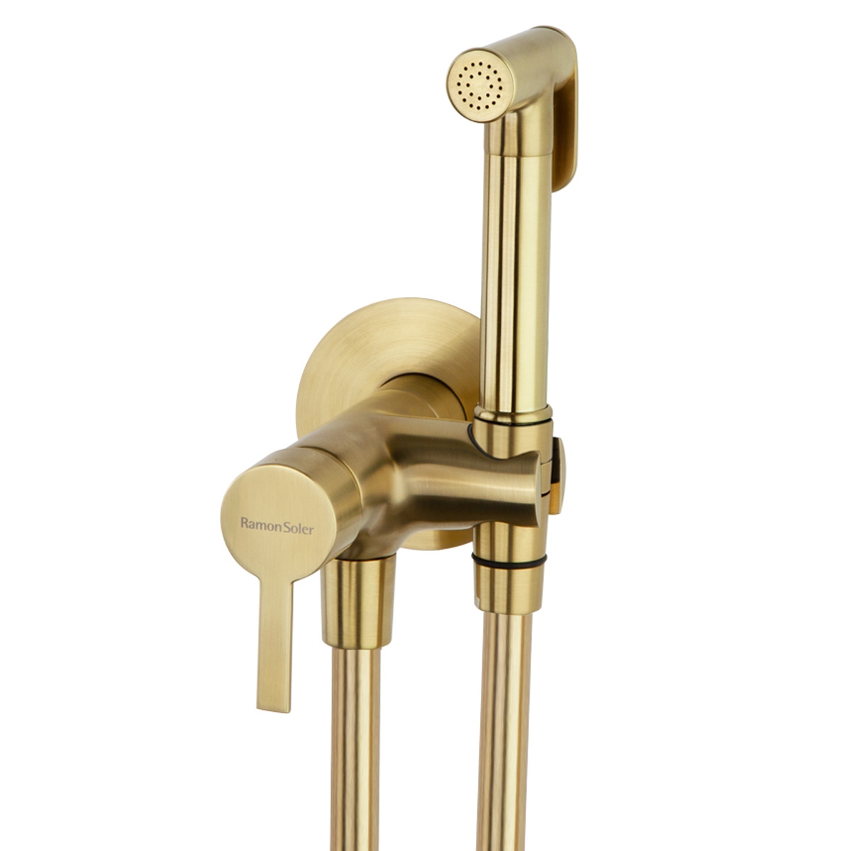 Faucet With Shower and Double Closure For WC Toilet Magnet brushed gold