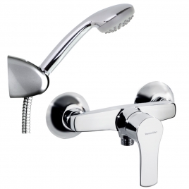 Wall-mounted single-lever round shower faucet for Titanium shower