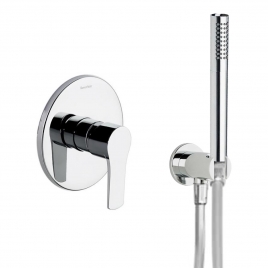 Wall-mounted single-lever shower faucet elongated for Titanium shower