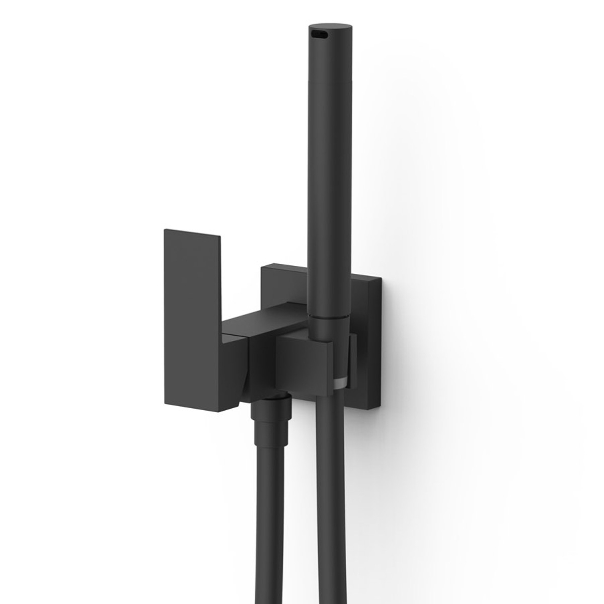 Robinet encastrable avec douche pour toilette Cuadro Exclusive noir mat