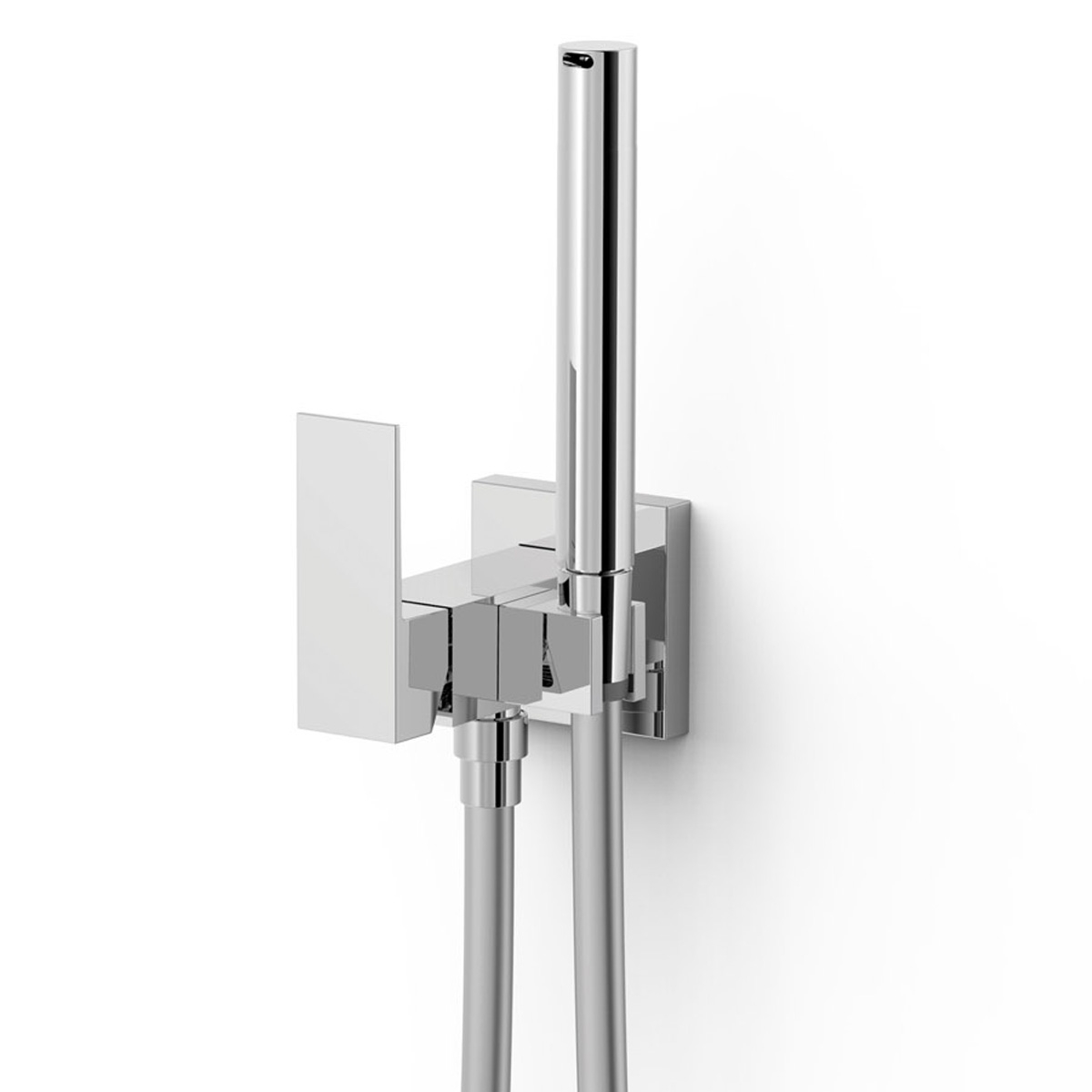 Faucet With Shower Recessed In Wall Pladur For Toilet Cuadro Exclusive Chrome