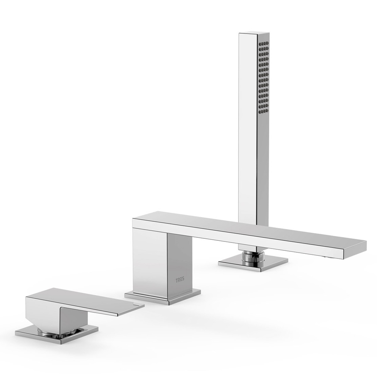 Single-lever faucet with flat handle for bathtub edge Cuadro Exclusive chrome