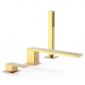 Grifo monomando largo con maneta plana para borde de bañera Cuadro Exclusive oro