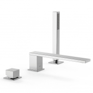 Robinet monocommande avec long bec pour bord de baignoire Cuadro Finition chromée exclusive