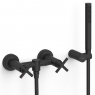 Montblanc Series wall-mounted double-lever shower and bathtub faucet matte black finish