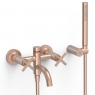 Wall-mounted double-lever faucet with aerator for shower and bathtub Montblanc Series matte rose gold