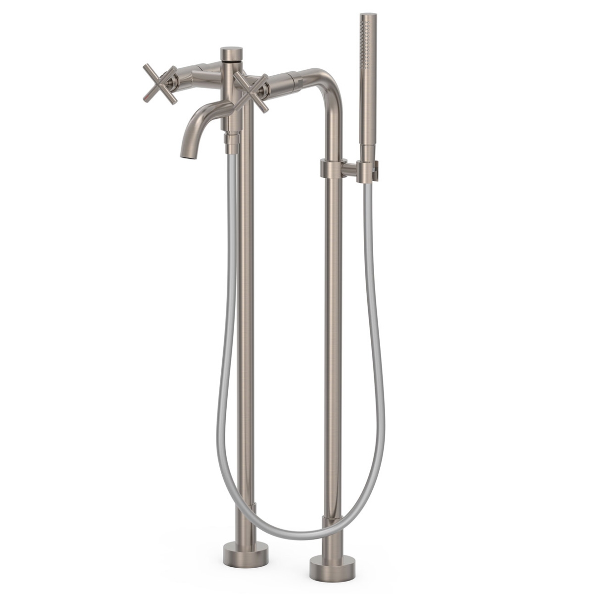 Montblanc Series two-lever floor faucet for bathtub steel