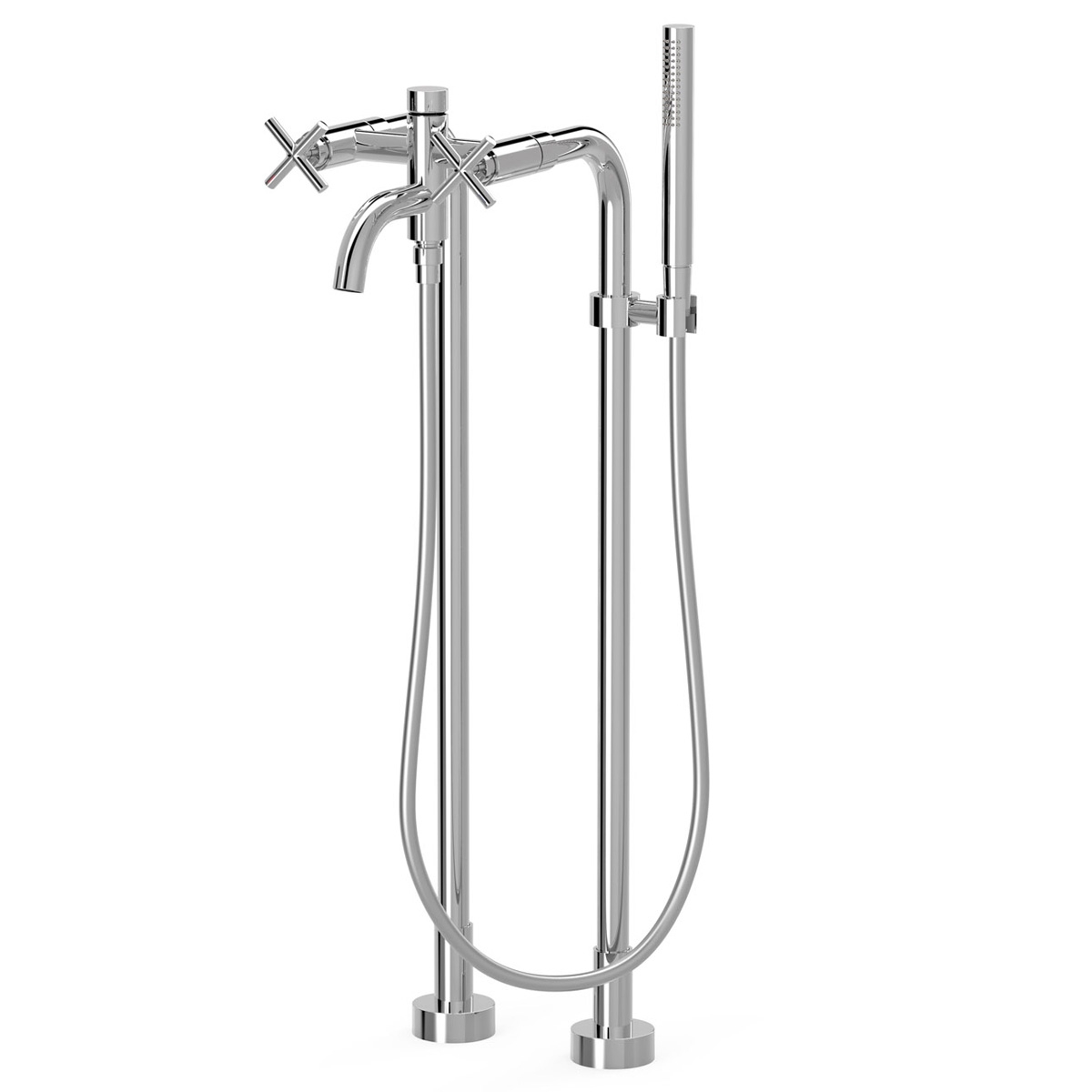 Grifo bimando de suelo para bañera de la Serie Montblanc cromo