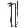 Two-lever floor faucet for bathtub from the Montblanc Matte Black bathtub
