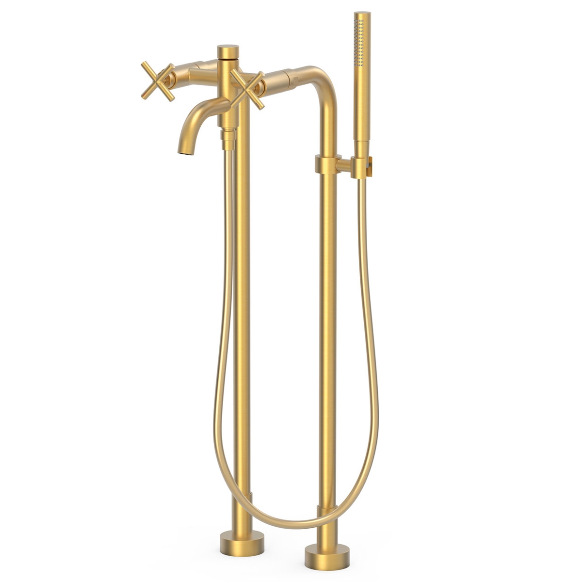 Grifo bimando de suelo para bañera de la Serie Montblanc oro mate