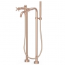 Montblanc Series two-lever floor tap for bathtub matte rose gold