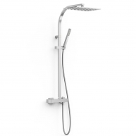 Teleskopische Duschsäule mit quadratischer Duschkopf aus der Slim Exclusive Series Chromlackierung