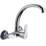 Einhebel-Wasserhahn mit schwenkbarem Auslauf für Küchen-Titanium-Chrom