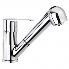 Titanium single-lever faucet with removable spout for kitchen