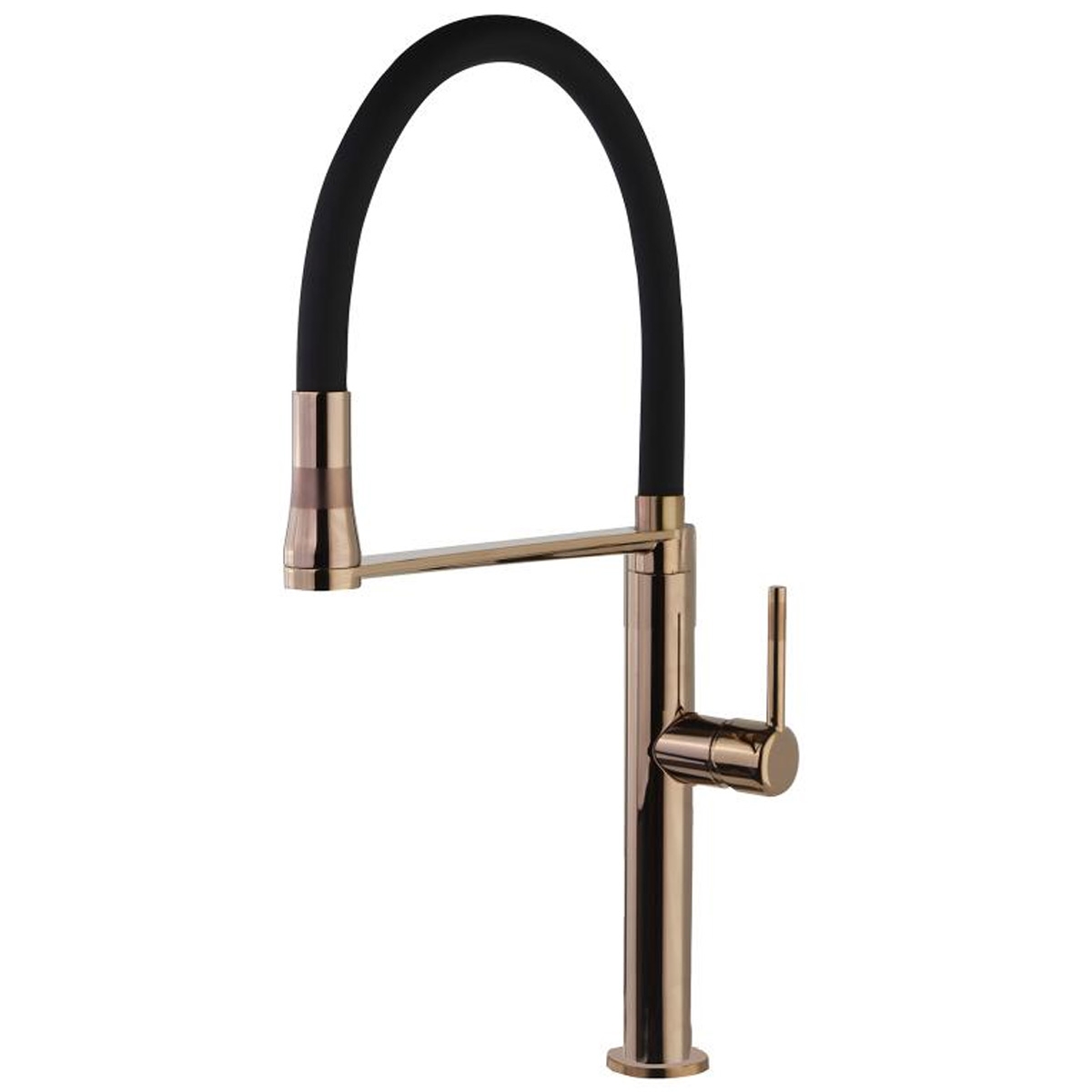 Grifo monomando con caño flexible de la Serie Kitchen Magnet acabado cobre