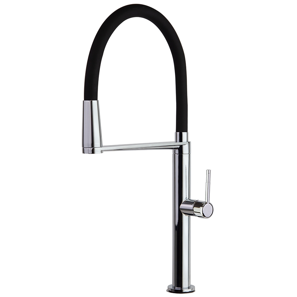 Einhebelwasserhahn mit flexiblem Ausguss aus der Kitchen Magnet Series Chromlackierung