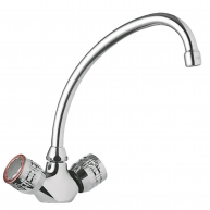 Two-lever kitchen faucet with Tres chrome finish