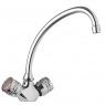 Two-lever kitchen faucet with Tres chrome finish