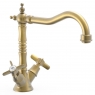 Robinet à deux leviers de style vintage pour Tres cuisine Robinet en laiton vieilli mat