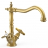 Robinet à deux leviers de style vintage pour Tres cuisine Robinet finition laiton vieilli
