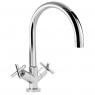 Two-lever faucet with cross handles for Tres kitchen Faucet chrome finish