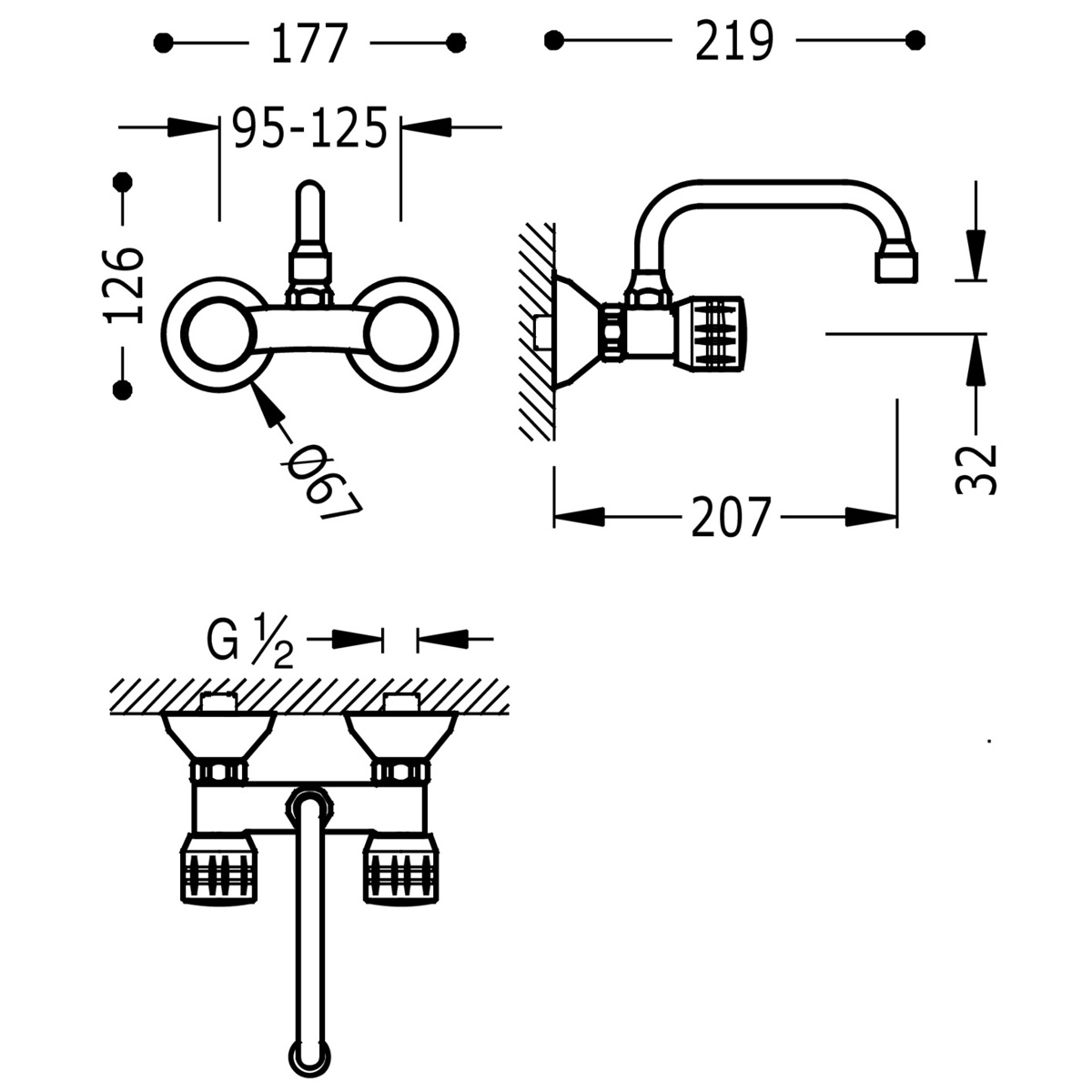 Robinet de cuisine encastré pour robinets Tres