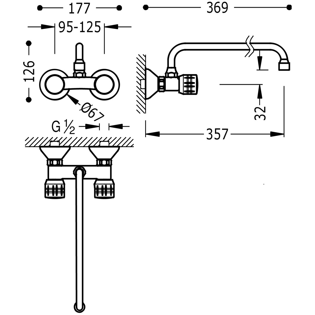Built-in tap with XXL spout for Tres kitchen Faucets
