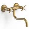 Vintage style built-in faucet with lower spout for Tres aged brass kitchen